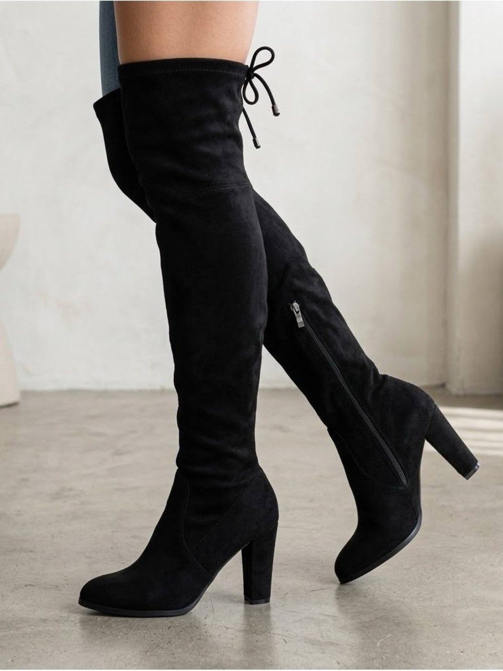 Catherine Malandrino faux suede & faux fur over the knee boots OTKB Sorcha sz 7